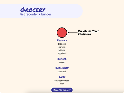 Grocery List Recorder + Builder