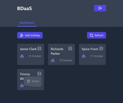 BDaaS (Birthday Tracker and Email Reminder)