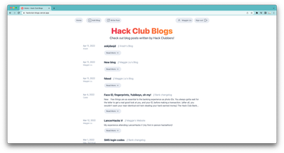 Hack Club Blogs