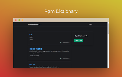 Pgm Dictionary